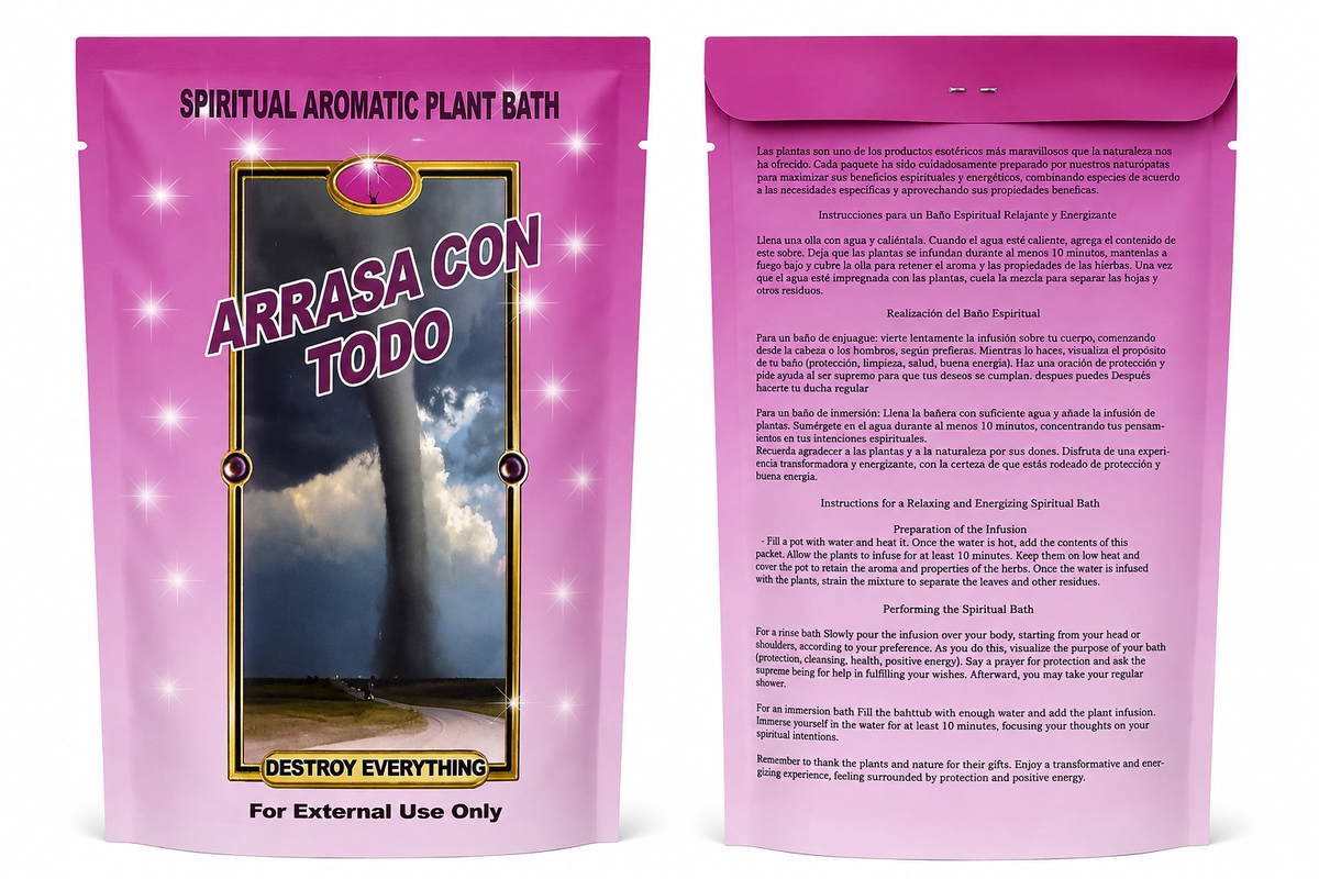 Arrasa Con Todo Spiritual Plant Bath – Baño Espiritual de Hierbas – Cleansing, Protection & Negative Energy Removal