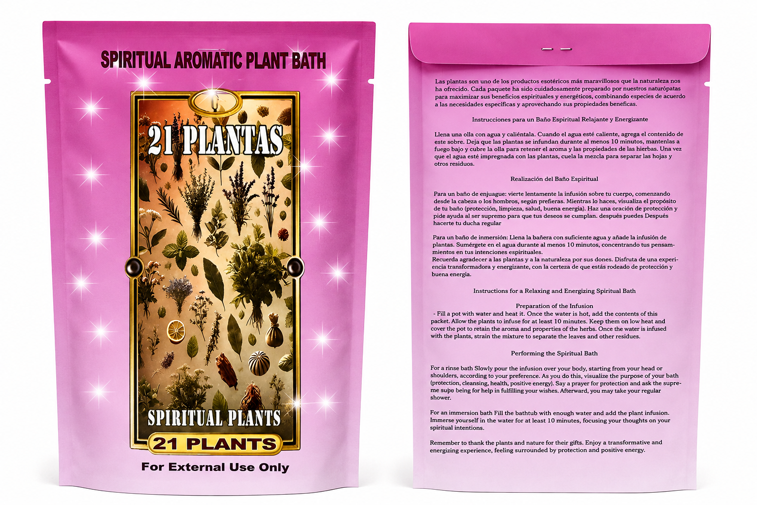 21 Plantas Spiritual Plant Bath – Baño Espiritual de 21 Hierbas – Cleansing, Protection & Positive Energy