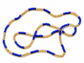 Blue & Gold Beaded Eleke Necklace – Santería / Yoruba Spiritual Necklace | Collar Eleke Azul y Dorado