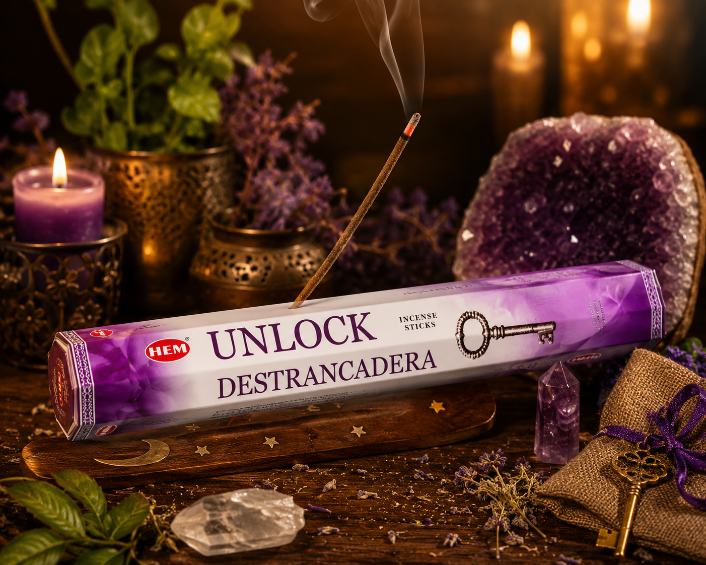 HEM Unlock Destrancadera Incense Sticks – Spiritual Road Opening Incense | Incienso Destrancadera Abre Caminos