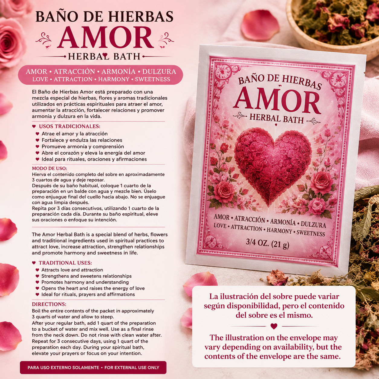 Baño de Hierbas Amor – Love Herbal Bath