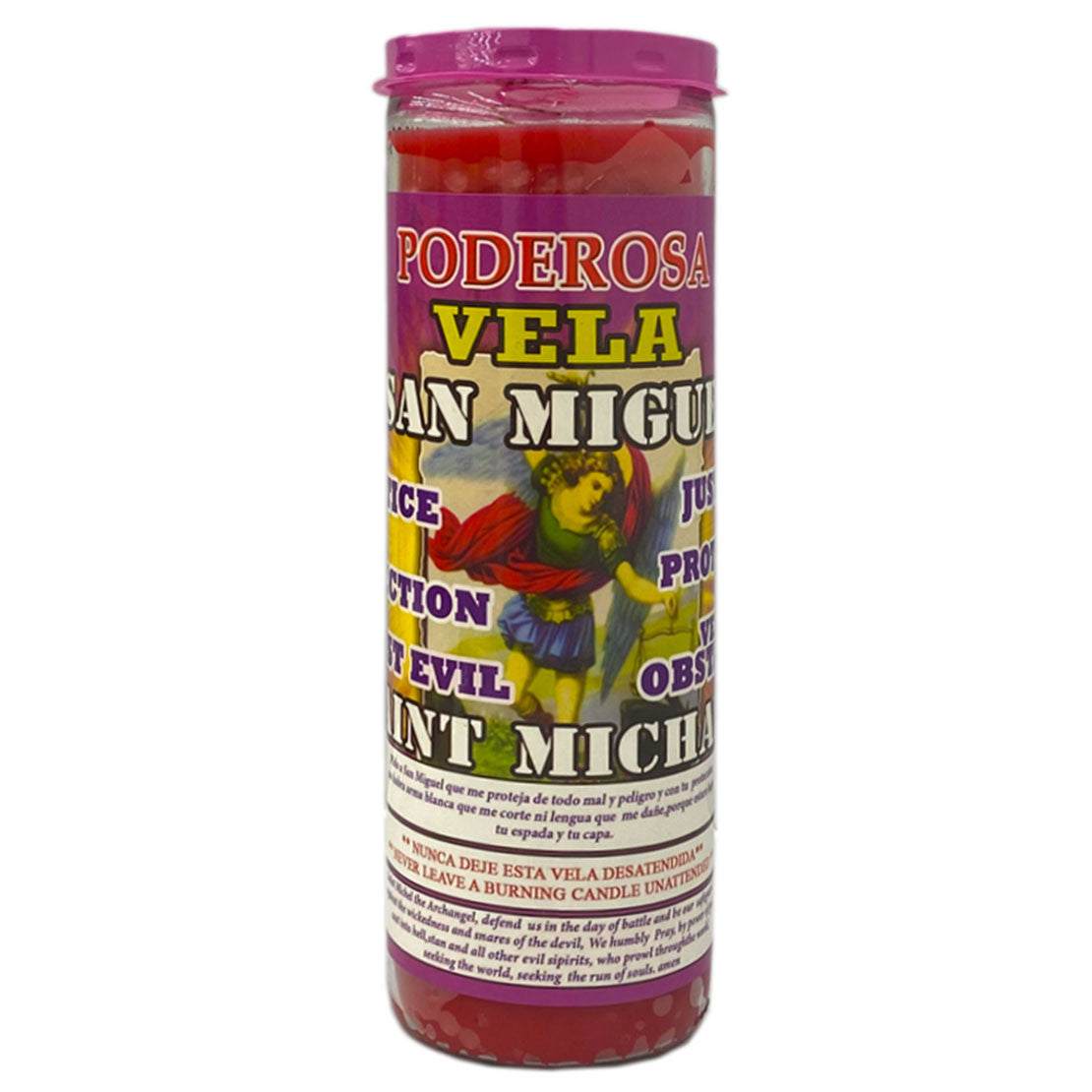 Veladora Preparada San Miguel Roja - St Michael Fixed And Scented 7 Day Candle